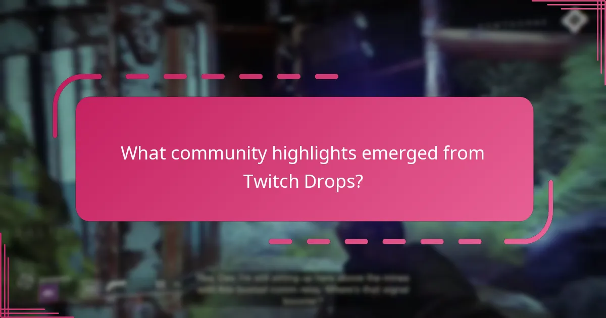 What community highlights emerged from Twitch Drops?